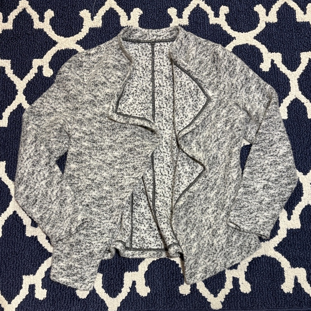 Gray Marled Open-Front Women's Cardigan Sweater